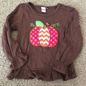 Natalie Grant Pumpkin Appliqued Top Size 5